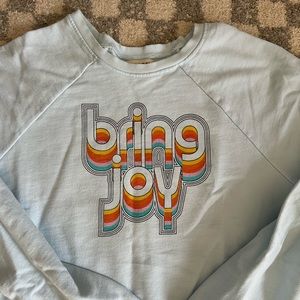 Anthropologie BACK WHEN Crewneck Sweatshirt ‘Bring Joy’ XL